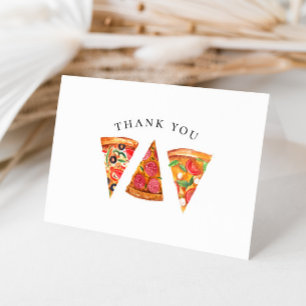 Carte de remerciement pizza aquarelle