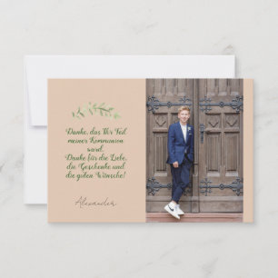 Carte de remerciement plane Communion Confirmation