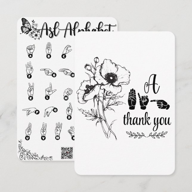Carte de remerciement plat "Un grand merci" (Devant / Derrière)