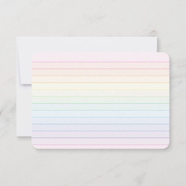 Carte de remerciement plate arc-en-ciel pastel ave (Devant)
