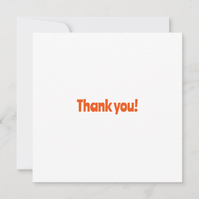 Carte de remerciement plate de fille avec queue de (Dos)