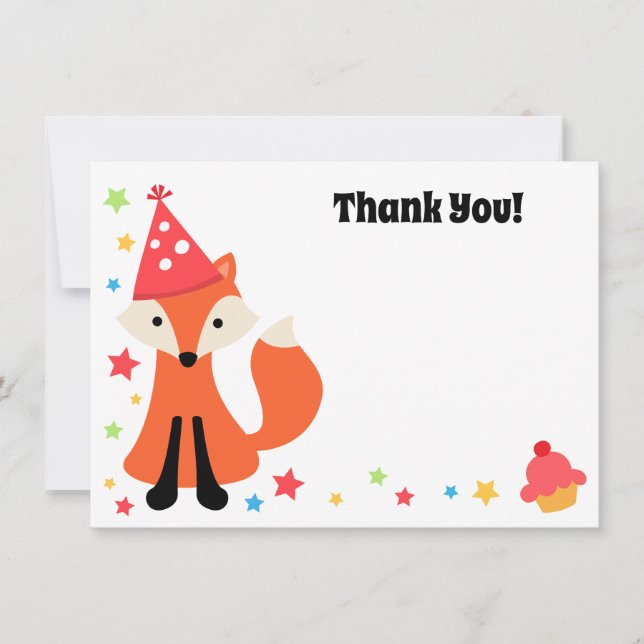 Carte de remerciement plate pour anniversaire avec (Devant)