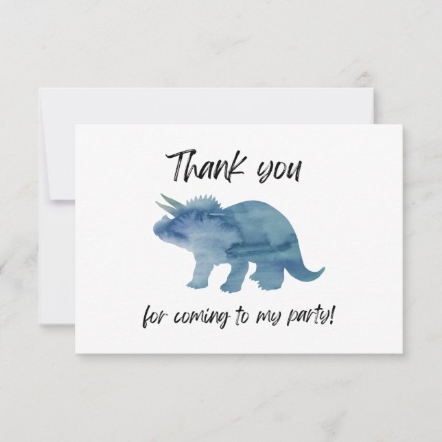 Carte de remerciement plate Triceratops dinosaure  (Devant)