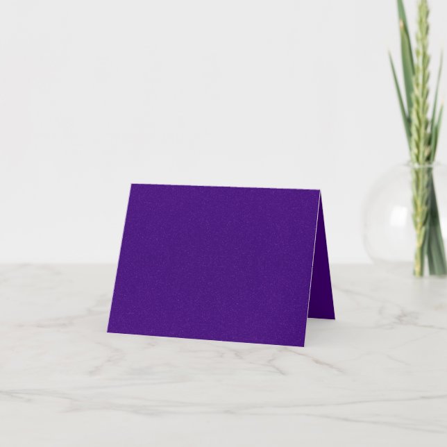 Carte de remerciement pliée avec paillettes violet (Devant)