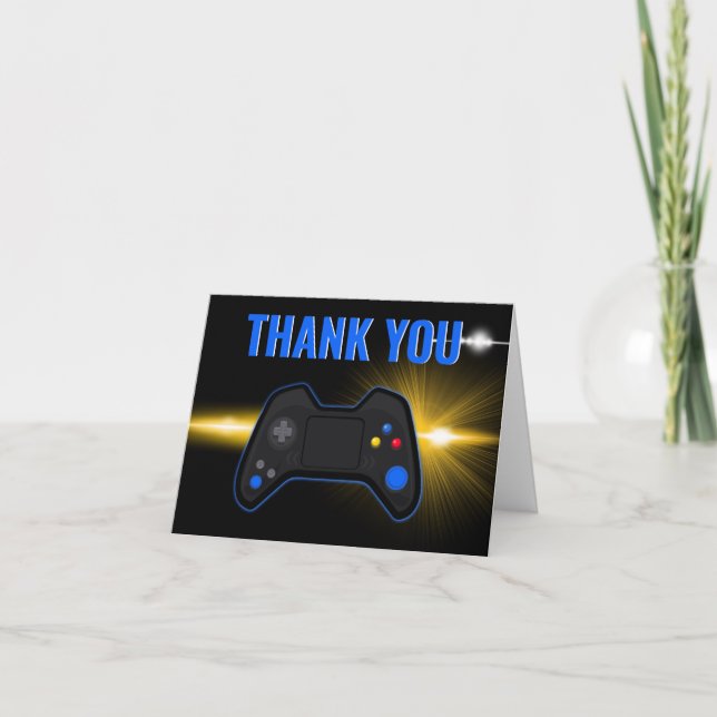 Carte de remerciement pliée pour anniversaire avec (Devant)