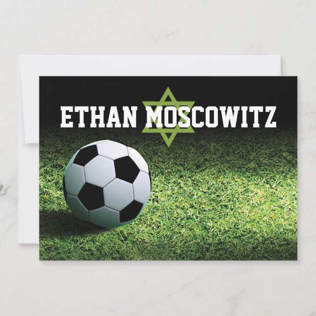 Carte de remerciement pliée pour Bar Mitzvah de fo (Devant)