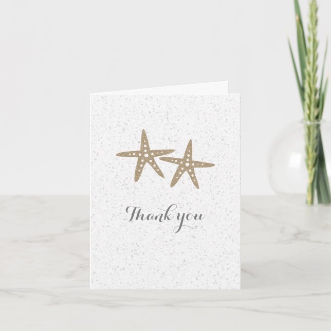 Carte de remerciement pliée pour mariage sur la pl (Devant)