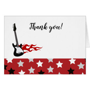 Carte de remerciement pliée Red Rock Star