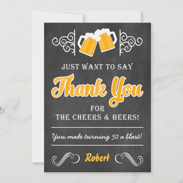 Carte de remerciement pour 50e anniversaire Cheers (Devant)