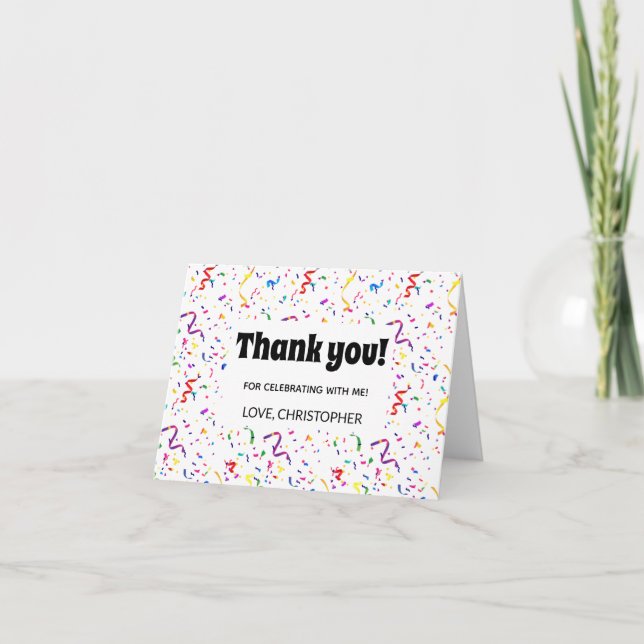 Carte de remerciement pour anniversaire d'enfants  (Devant)