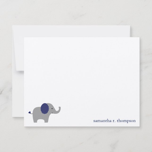 Carte de remerciement pour Baby Shower à l'éléphan (Devant)