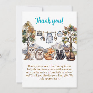 carte de remerciement pour baby shower animaux de