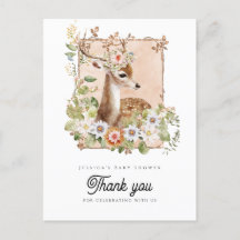 Carte de Remerciement pour Baby Shower au Manoir B
