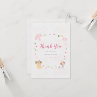 Carte de remerciement pour Baby Shower Baby in Blo