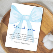 Carte de remerciement pour Baby Shower Bleu – Modi