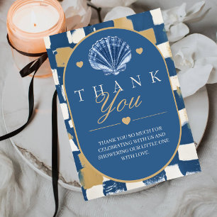 Carte de remerciement pour baby shower Coastal Blu
