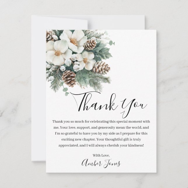 Carte de remerciement pour Baby Shower de mariage  (Devant)