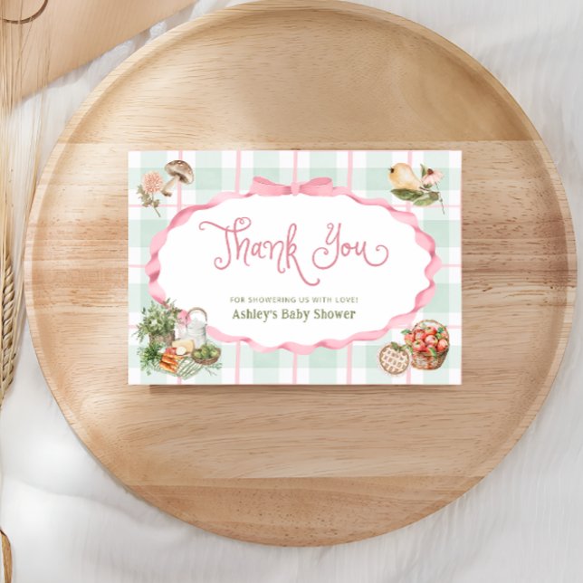 Carte de remerciement pour Baby Shower Fille Produ (Créateur téléchargé)