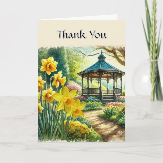 Carte de remerciement pour Baby Shower Fleurs de p (Devant)