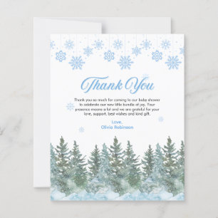 Carte de remerciement pour Baby Shower Flocons de 