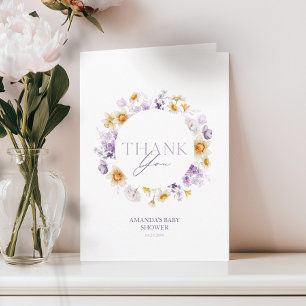 Carte de remerciement pour Baby Shower Floral