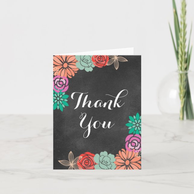 Carte de remerciement pour Baby Shower Floral Chal (Devant)