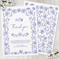 Carte de Remerciement pour Baby Shower Floral Médi