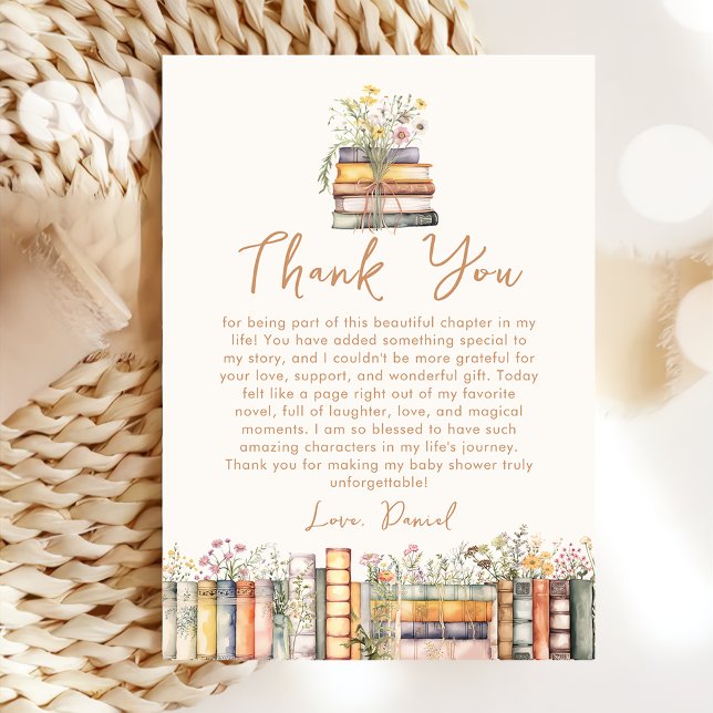 Carte de remerciement pour Baby Shower Livre (Créateur téléchargé)