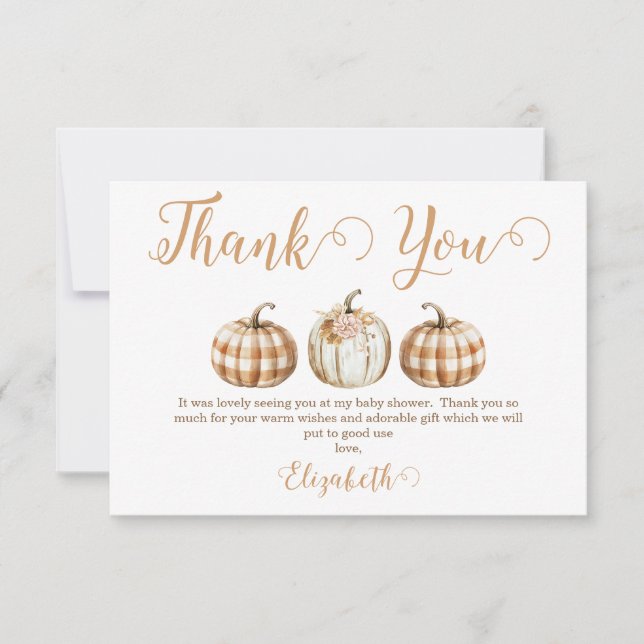 Carte de remerciement pour Baby Shower Orange Pump (Devant)