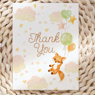 Carte de remerciement pour Baby Shower Renard du L