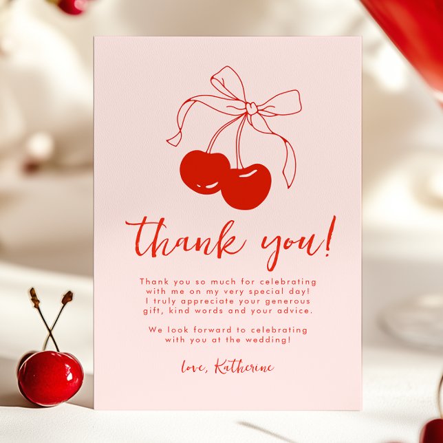 Carte de remerciement pour Baby Shower Rose Cerise (Créateur téléchargé)
