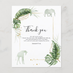 Carte de remerciement pour Baby Shower Safari Gira