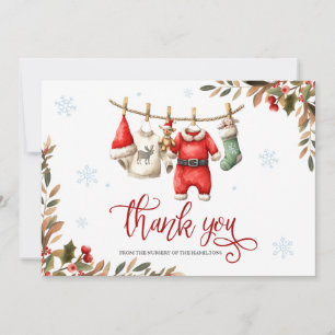 Carte de remerciement pour Baby Shower "Santa Baby