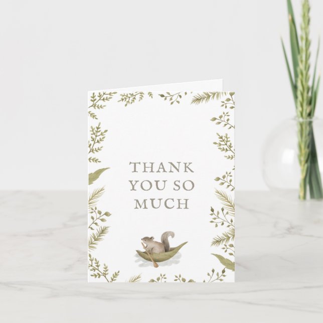 Carte de remerciement pour Baby Shower sur le thèm (Devant)