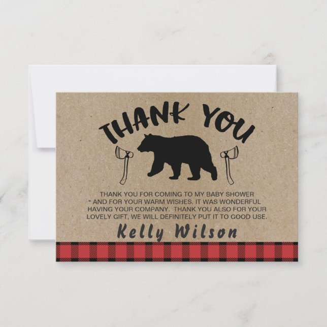 Carte de remerciement pour Baby Shower sur le thèm (Devant)
