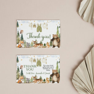 Carte de remerciement pour Baby Shower sur le thèm