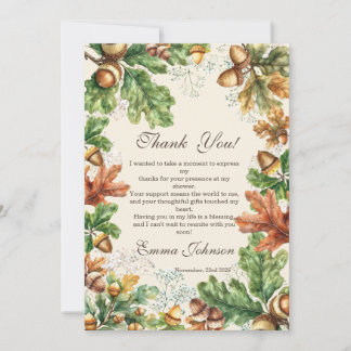 Carte de Remerciement pour Baby Shower sur le thèm