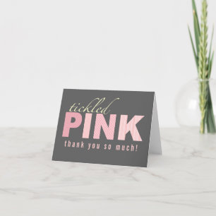 Carte de remerciement pour bébé rose Ticky Girl Me