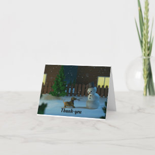 Carte de remerciement pour chien aidant Snowman