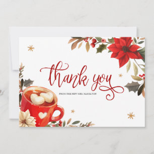 Carte de remerciement pour chocolat chaud de Noël