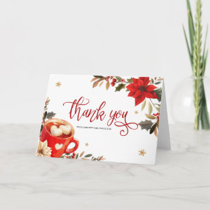 Carte de remerciement pour chocolat chaud de Noël