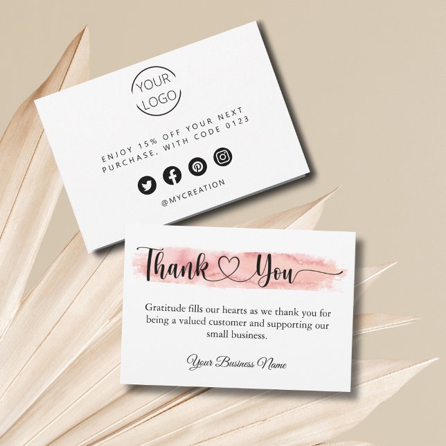 Carte de remerciement pour client de petite entrep (Small Business Thank You Card For Customer)