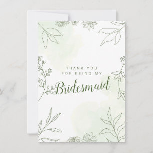 Carte de remerciement pour demoiselle d'honneur de