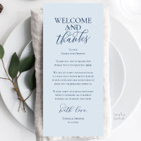 Carte de remerciement pour dîner de mariage Bienve