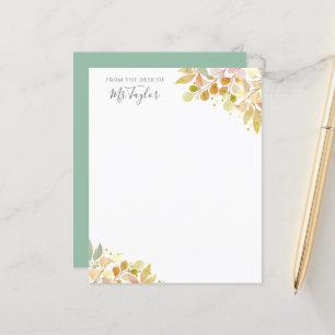 Carte de Remerciement pour Enseignant à Motif Flor