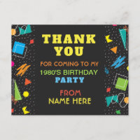 Carte de remerciement pour fête d'anniversaire 198
