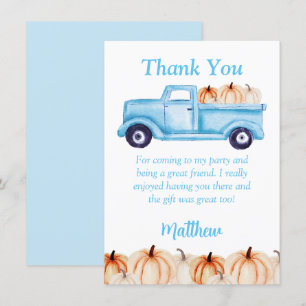 Carte de remerciement pour fête d'anniversaire Blu
