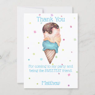 Carte de remerciement pour fête d'anniversaire Blu