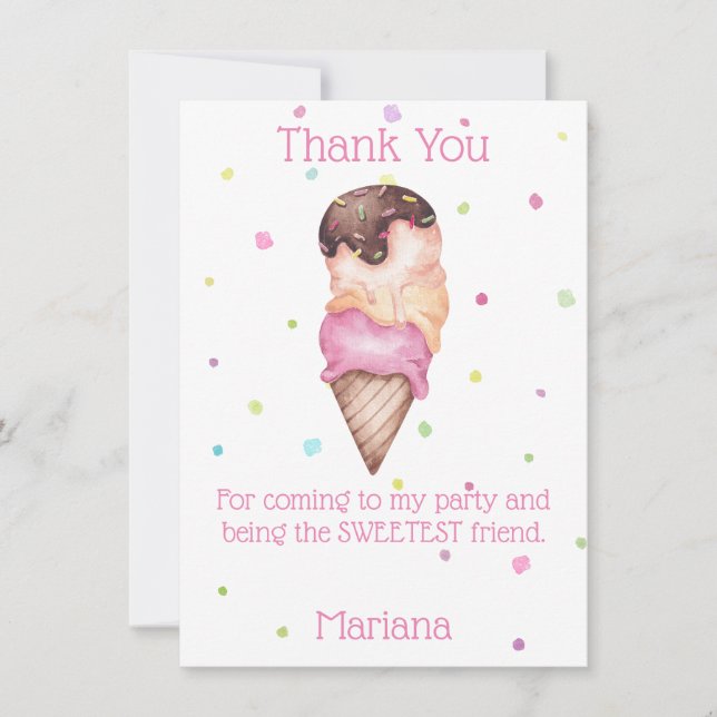 Carte de remerciement pour fête d'anniversaire de  (Devant)