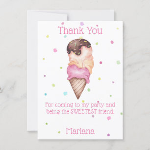 Carte de remerciement pour fête d'anniversaire gla